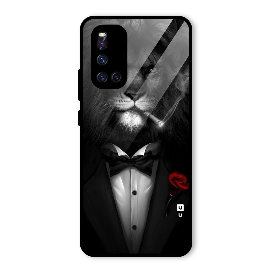 Lion Class Glass Back Case for Vivo V19
