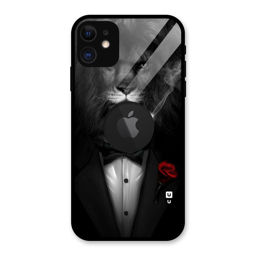 Lion Class Glass Back Case for iPhone 11 Logo Cut