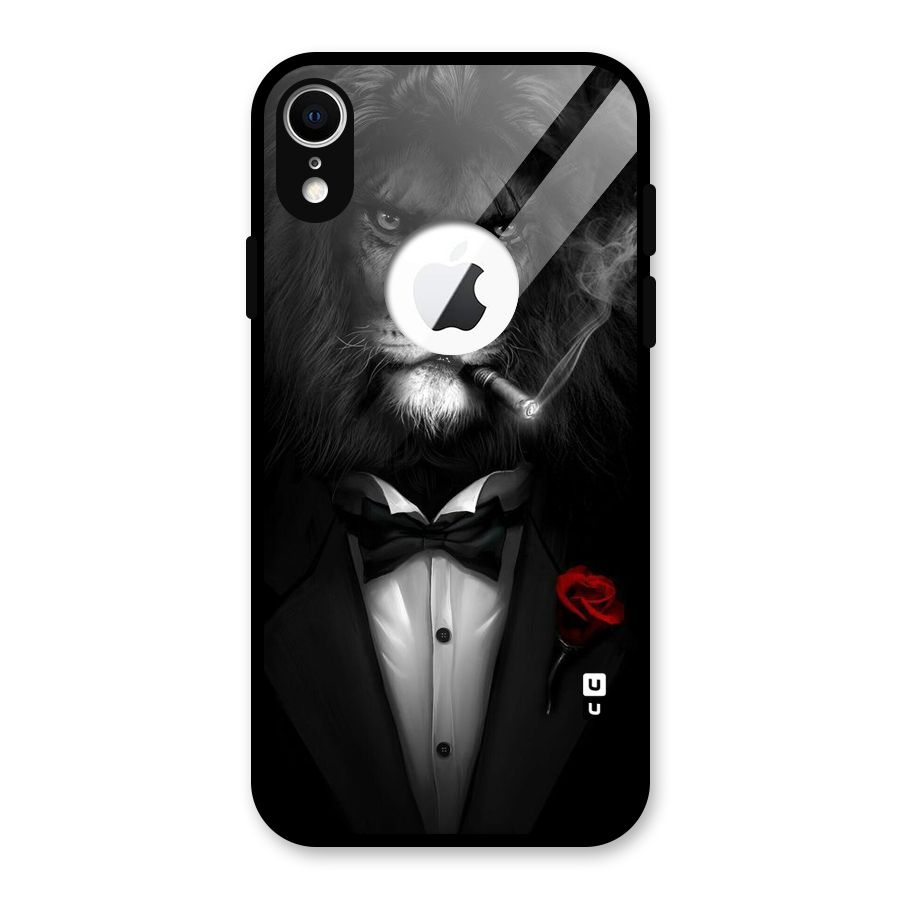 Lion Class Glass Back Case for iPhone XR Logo Cut