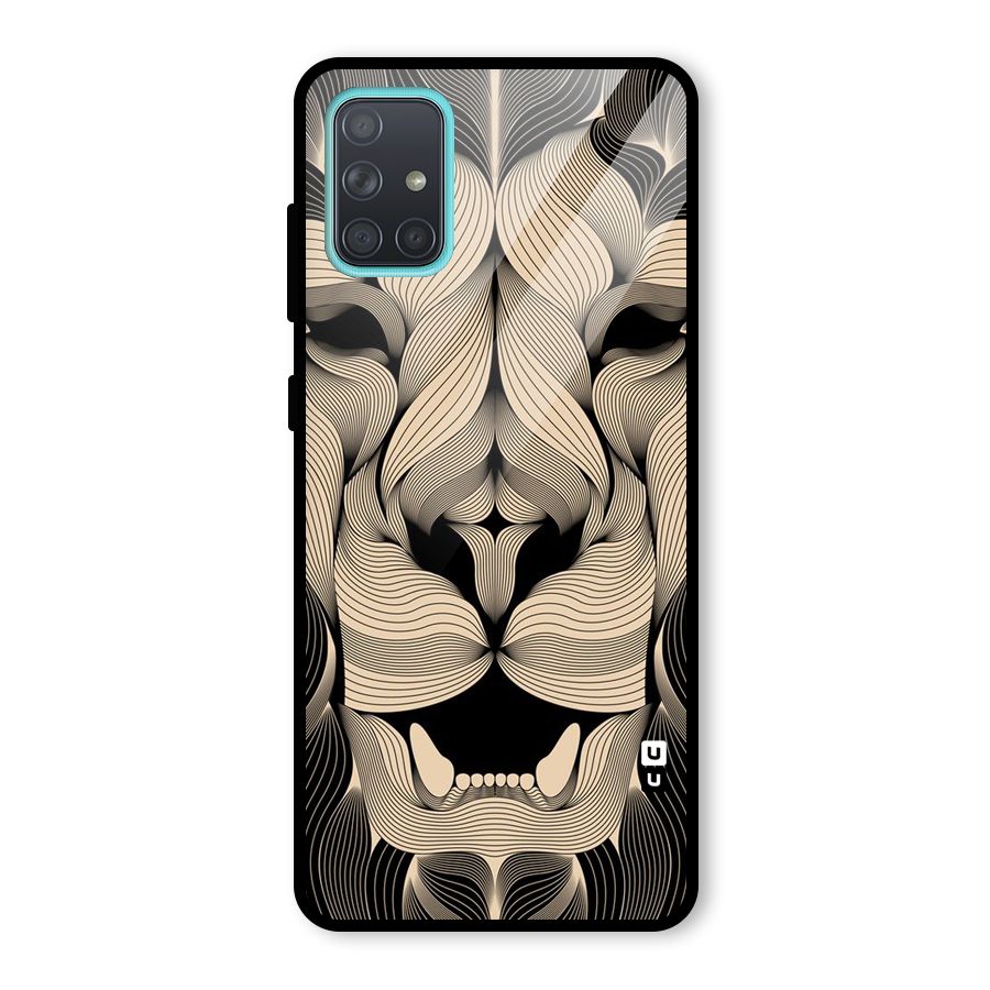 Lion Shape Design Glass Back Case for Galaxy A71