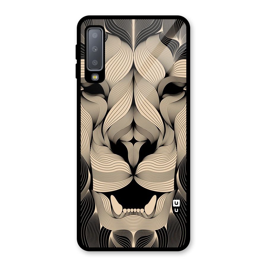 Lion Shape Design Glass Back Case for Galaxy A7 (2018)
