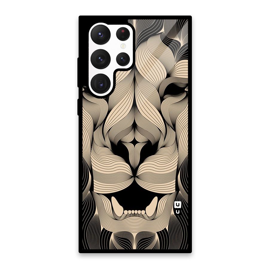 Lion Shape Design Glass Back Case for Galaxy S22 Ultra 5G