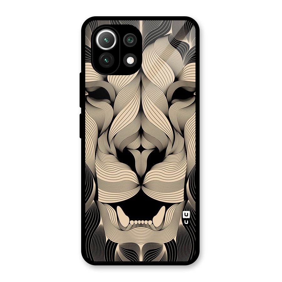Lion Shape Design Glass Back Case for Mi 11 Lite