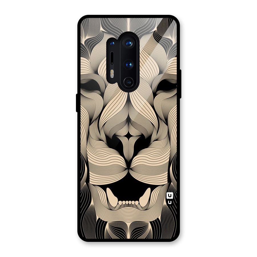 Lion Shape Design Glass Back Case for OnePlus 8 Pro