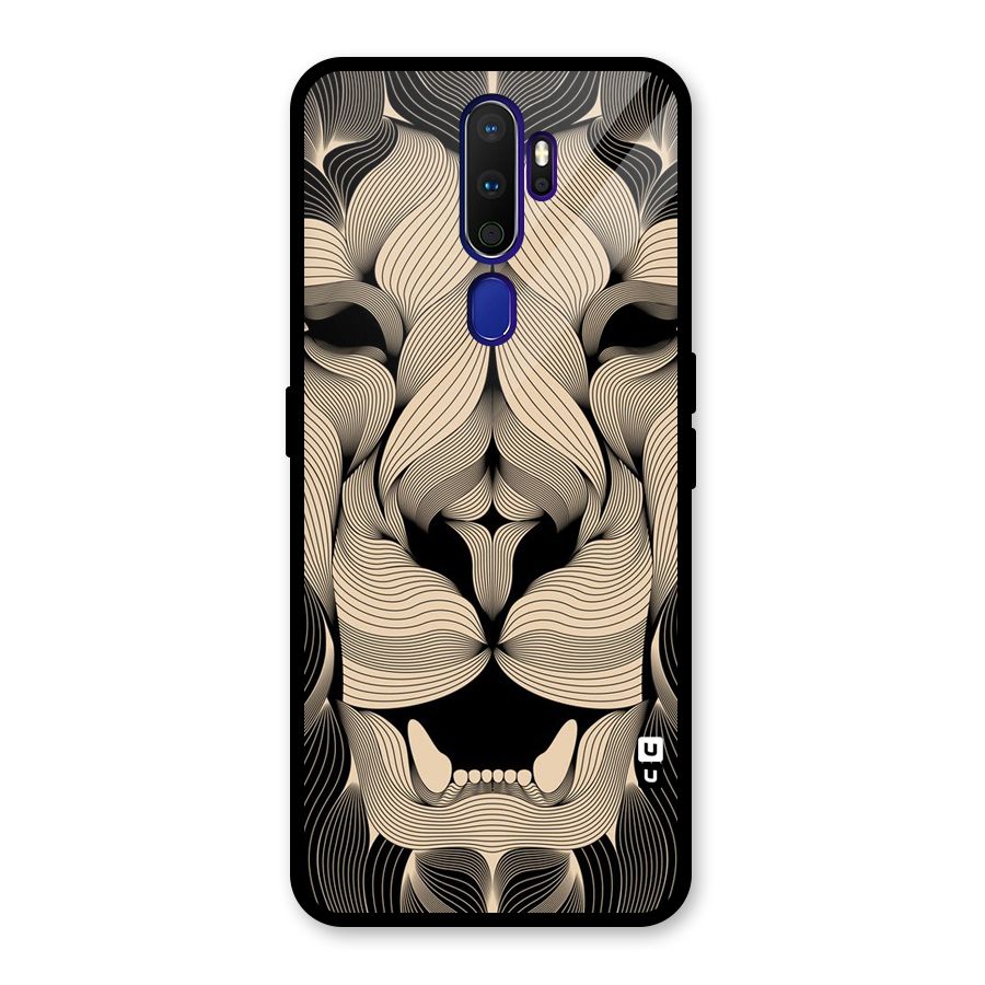 Lion Shape Design Glass Back Case for Oppo A9 (2020)