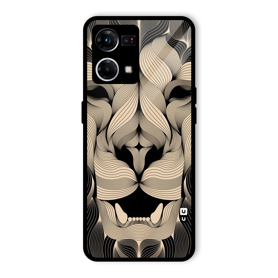 Lion Shape Design Glass Back Case for Oppo F21 Pro 4G