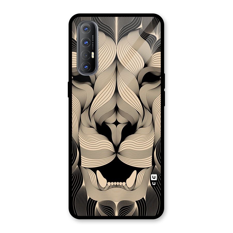 Lion Shape Design Glass Back Case for Oppo Reno3 Pro