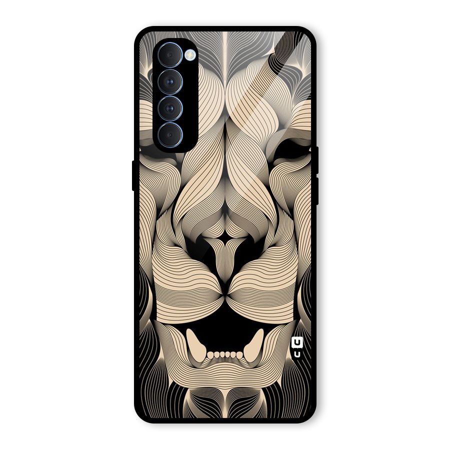Lion Shape Design Glass Back Case for Oppo Reno4 Pro