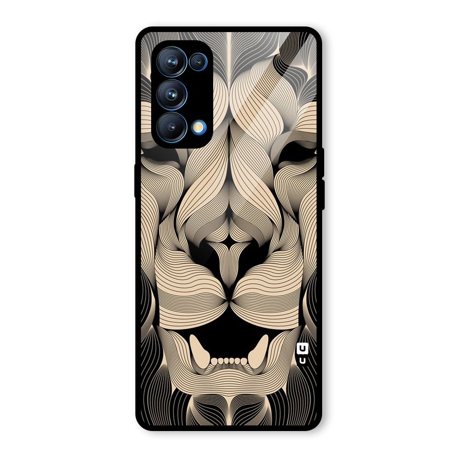Lion Shape Design Glass Back Case for Oppo Reno5 Pro 5G