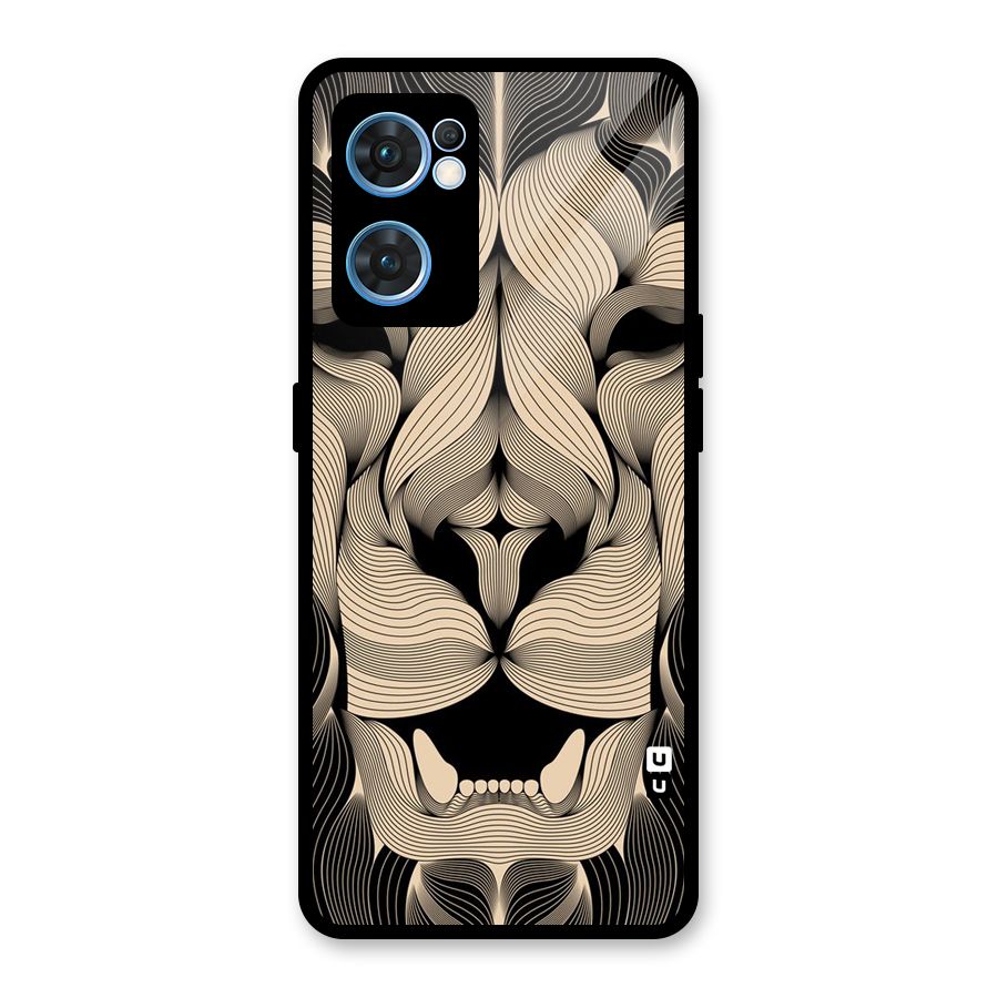 Lion Shape Design Glass Back Case for Oppo Reno7 5G