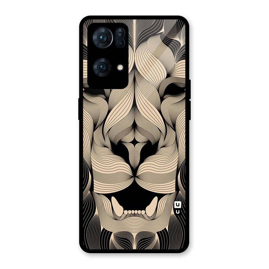 Lion Shape Design Glass Back Case for Oppo Reno7 Pro 5G