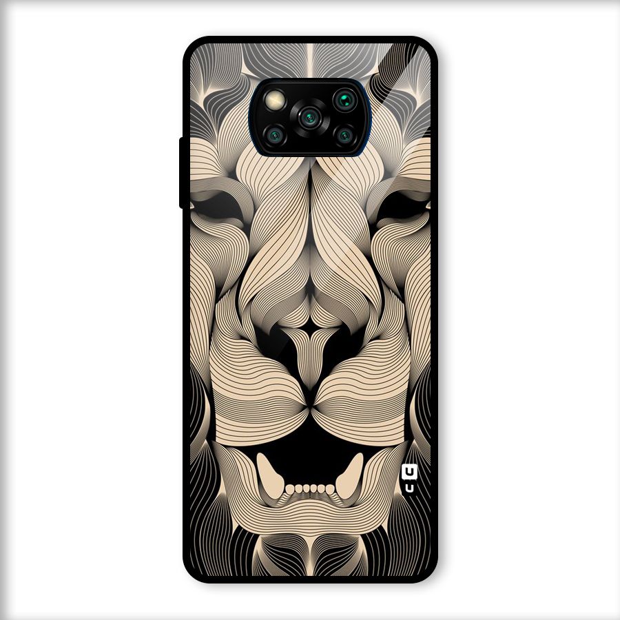 Lion Shape Design Glass Back Case for Poco X3