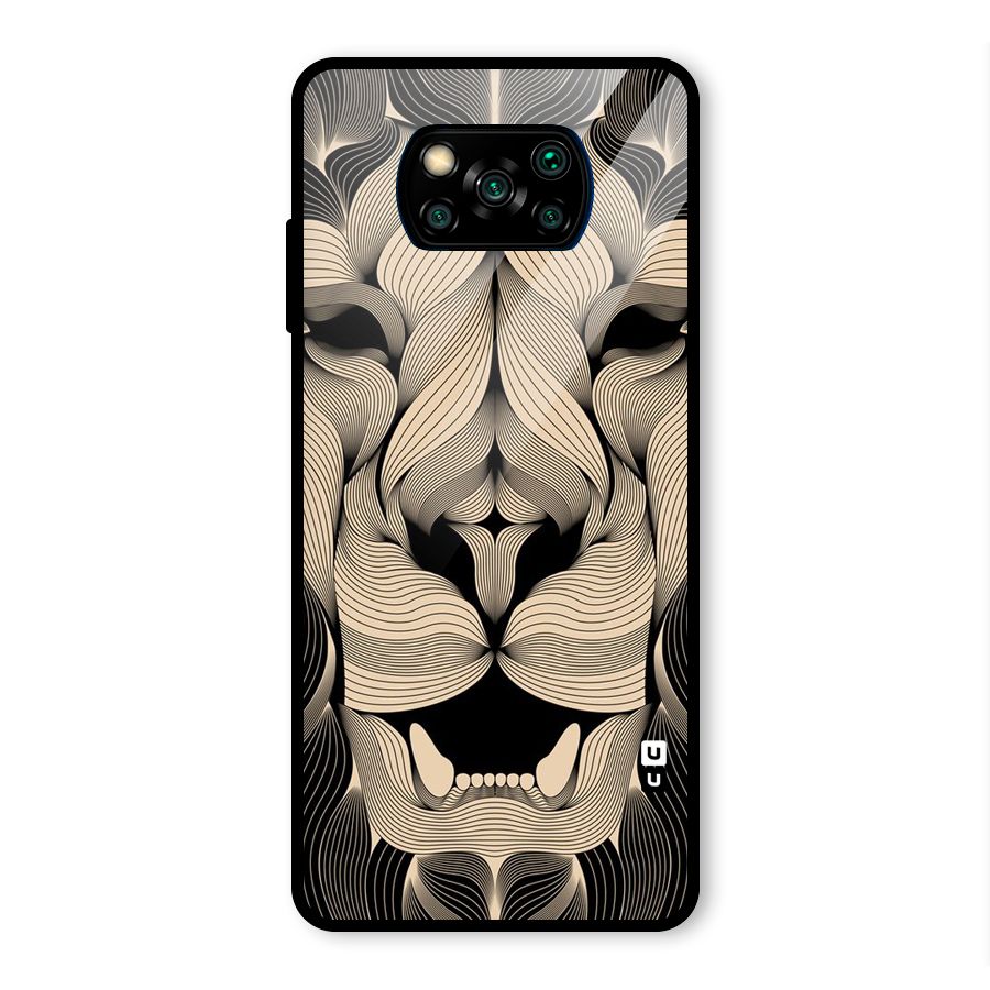 Lion Shape Design Glass Back Case for Poco X3 Pro