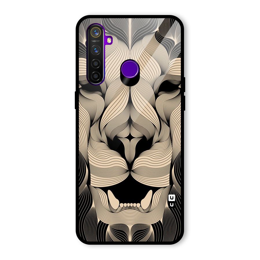 Lion Shape Design Glass Back Case for Realme 5 Pro