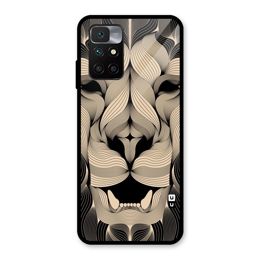 Lion Shape Design Glass Back Case for Redmi 10 Prime