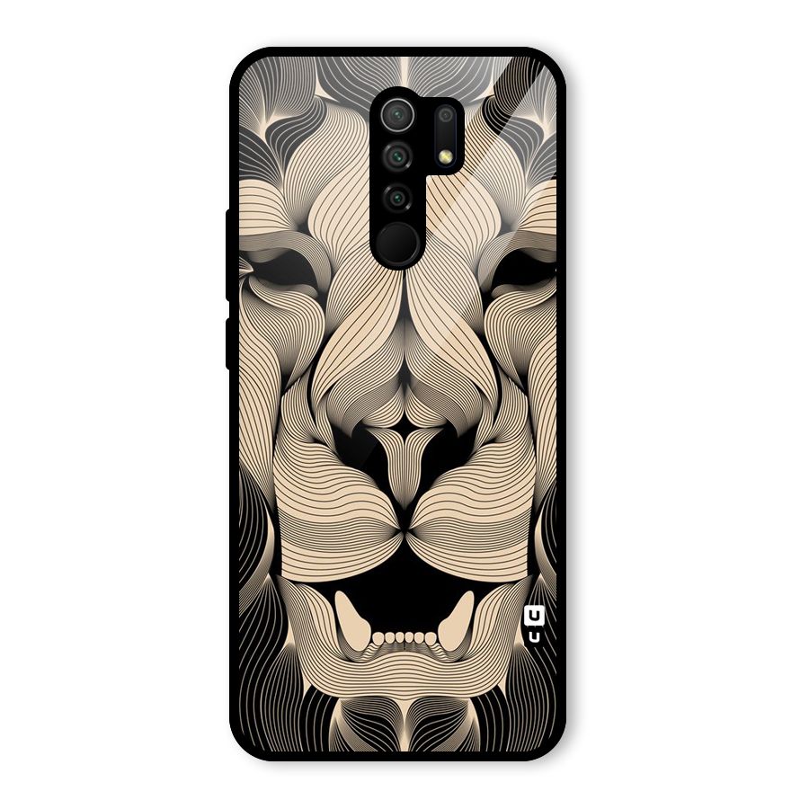 Lion Shape Design Glass Back Case for Redmi 9 Prime