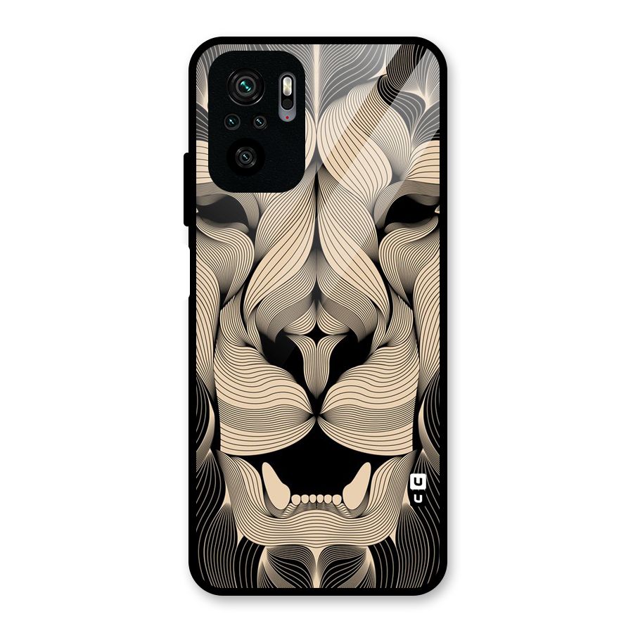 Lion Shape Design Glass Back Case for Redmi Note 10S
