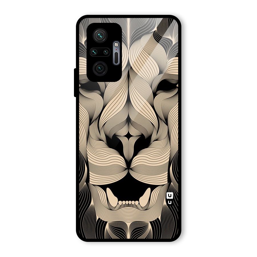 Lion Shape Design Glass Back Case for Redmi Note 10 Pro