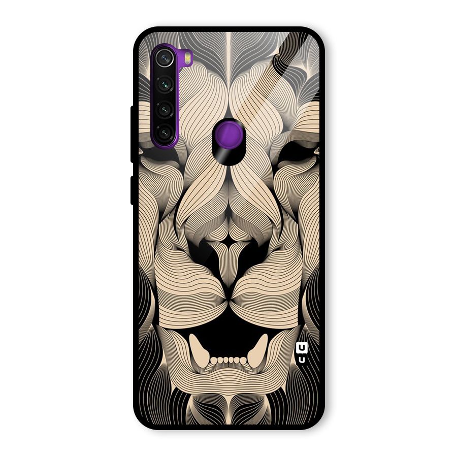 Lion Shape Design Glass Back Case for Redmi Note 8