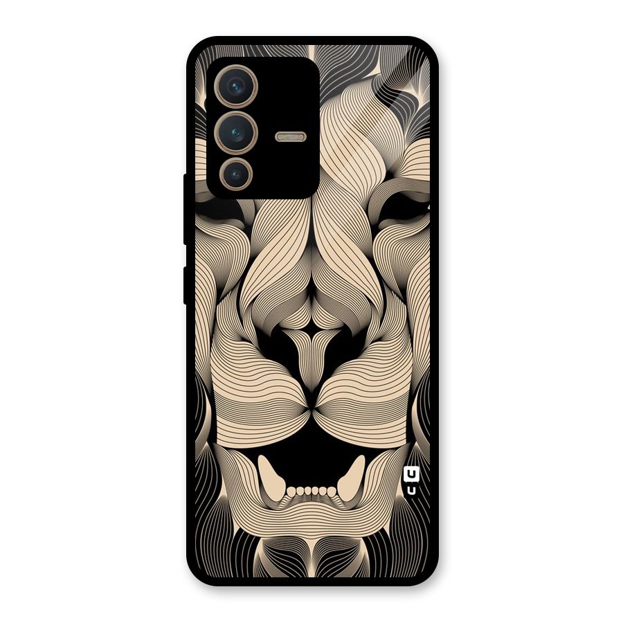 Lion Shape Design Glass Back Case for Vivo V23 5G
