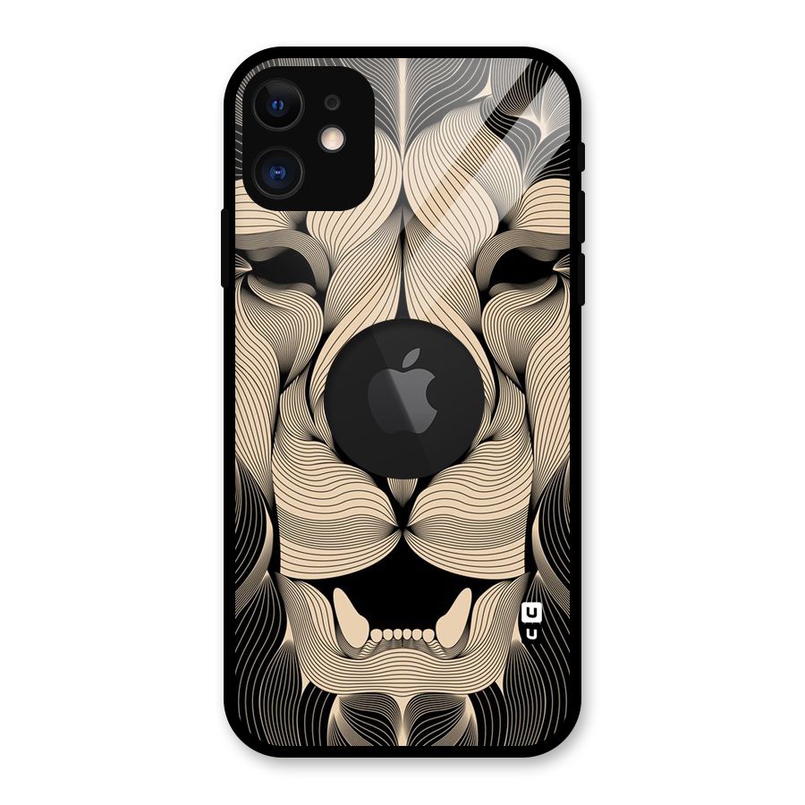 Lion Shape Design Glass Back Case for iPhone 11 Logo Cut