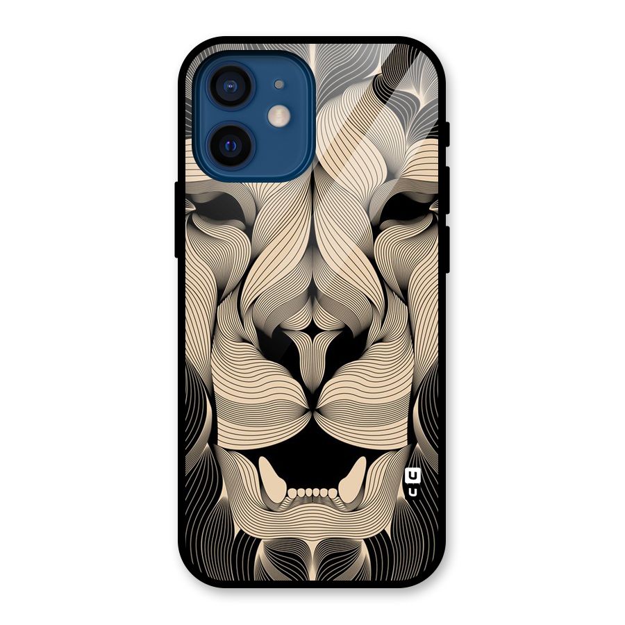 Lion Shape Design Glass Back Case for iPhone 12 Mini