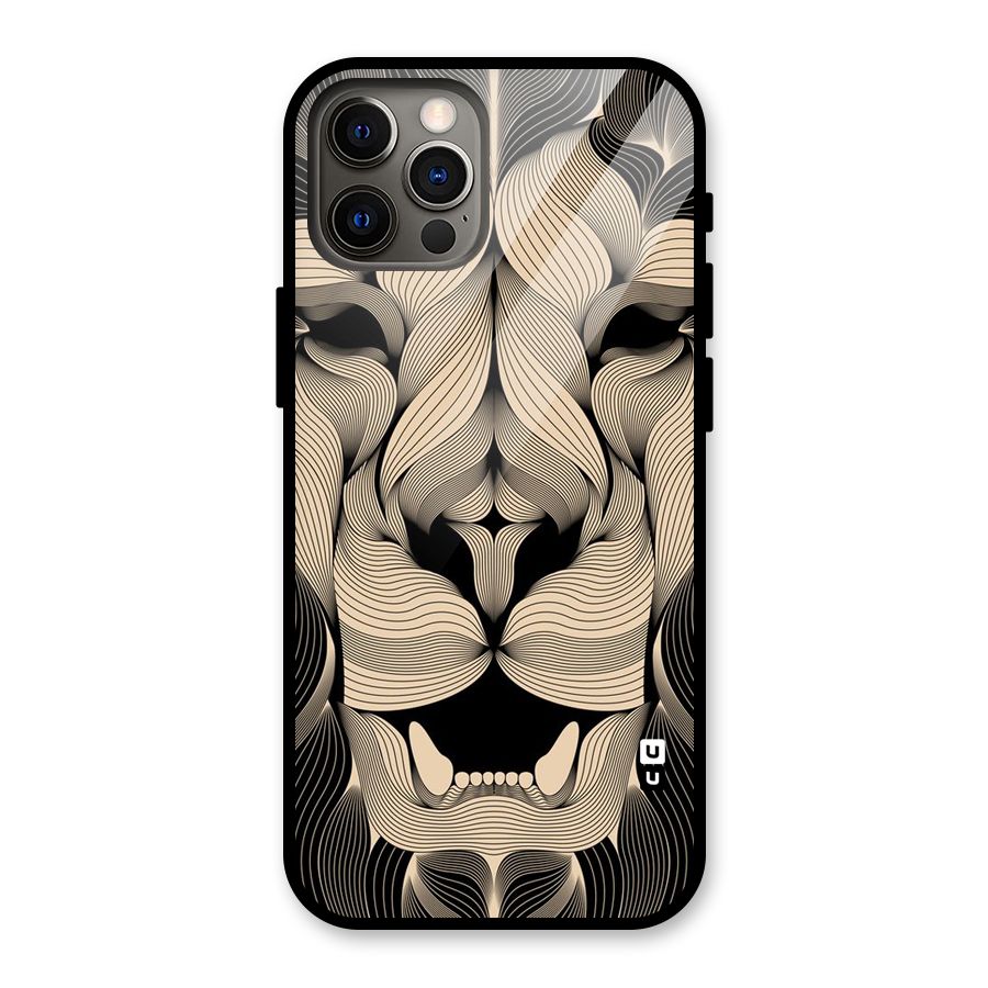 Lion Shape Design Glass Back Case for iPhone 12 Pro