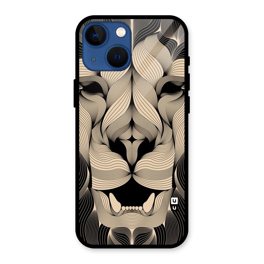 Lion Shape Design Glass Back Case for iPhone 13 Mini