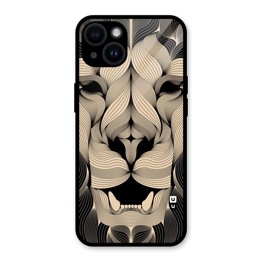 Lion Shape Design Glass Back Case for iPhone 14