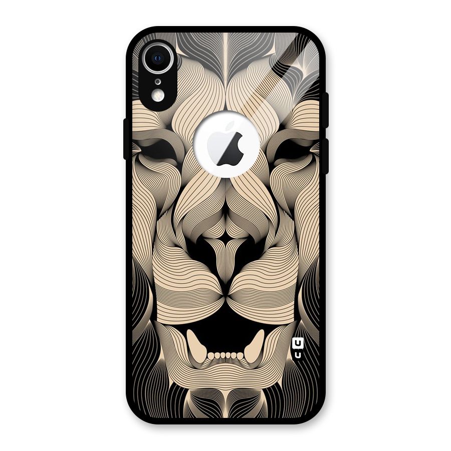 Lion Shape Design Glass Back Case for iPhone XR Logo Cut