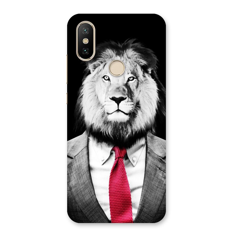 Lion with Red Tie Back Case for Mi A2