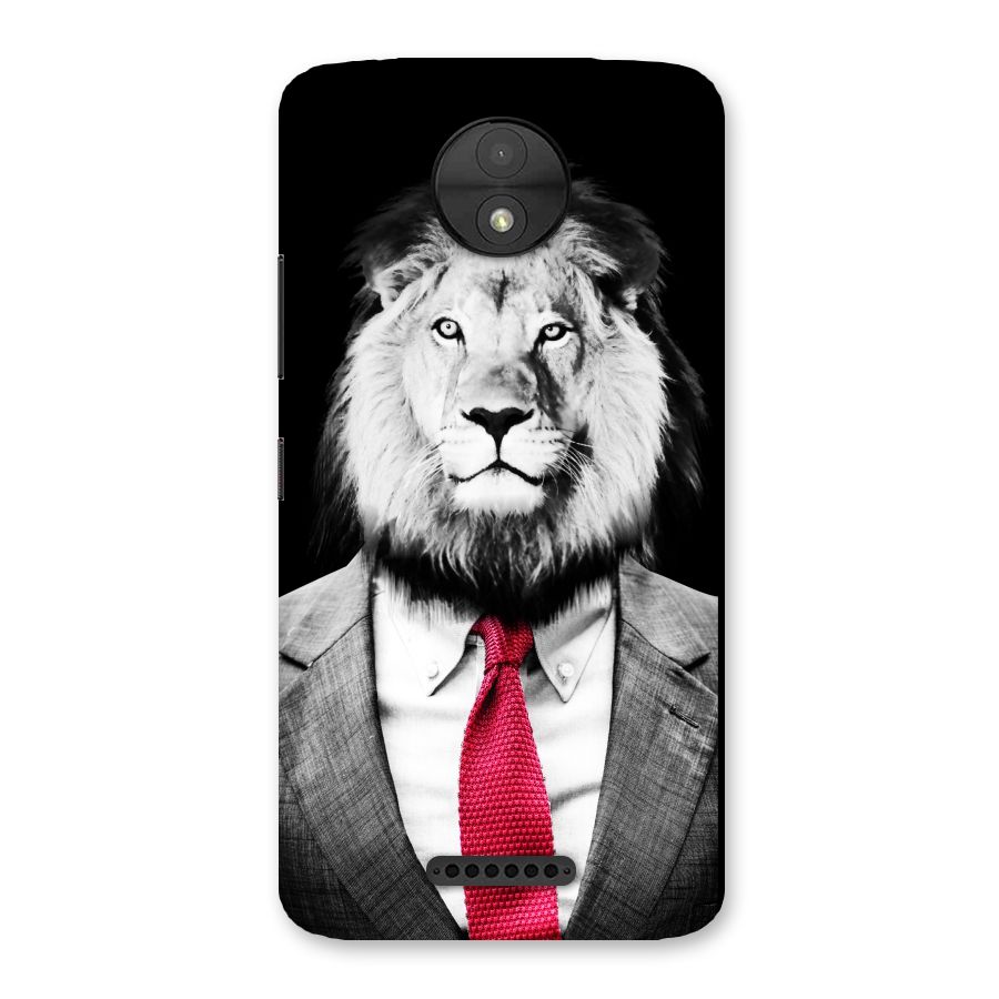 Lion with Red Tie Back Case for Moto C