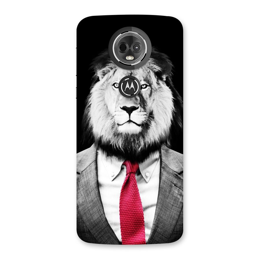 Lion with Red Tie Back Case for Moto E5 Plus