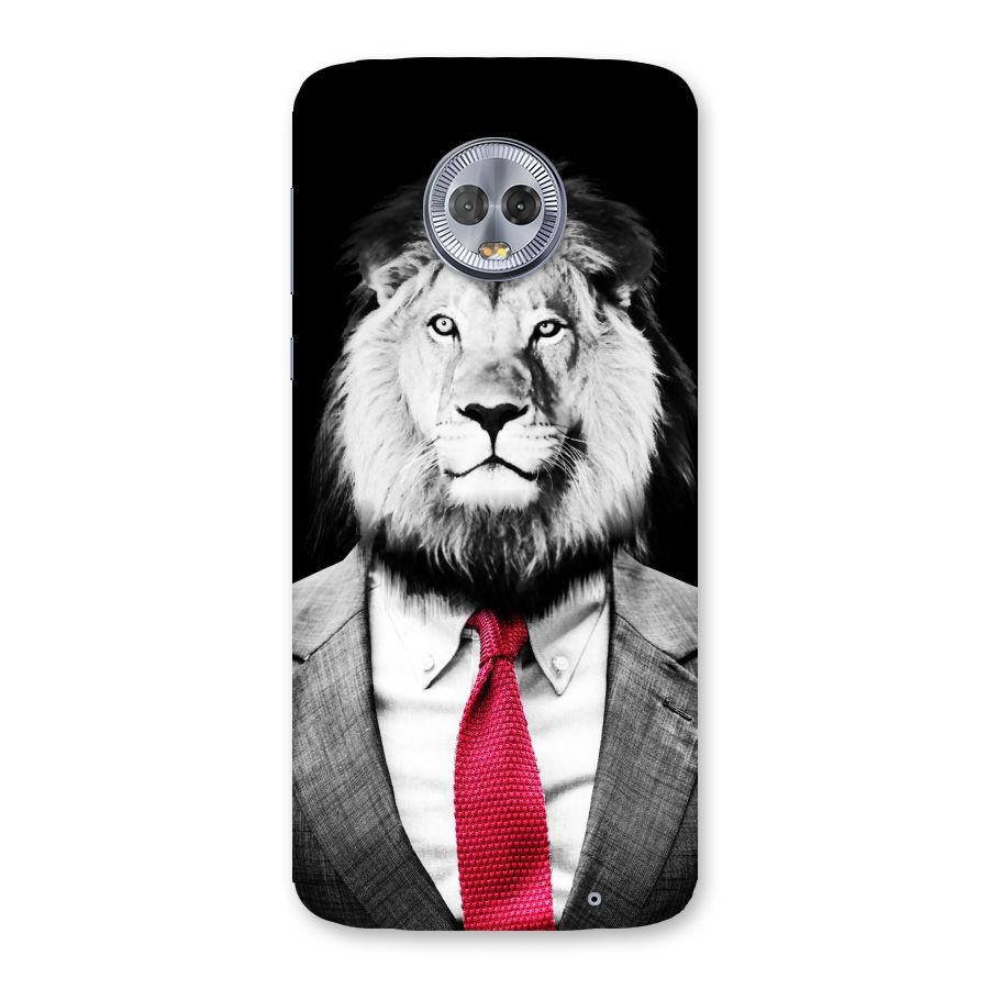 Lion with Red Tie Back Case for Moto G6 Plus