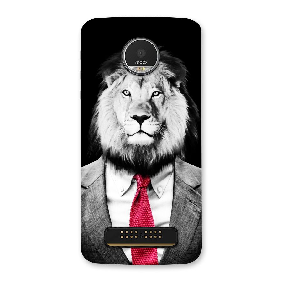 Lion with Red Tie Back Case for Moto Z Play