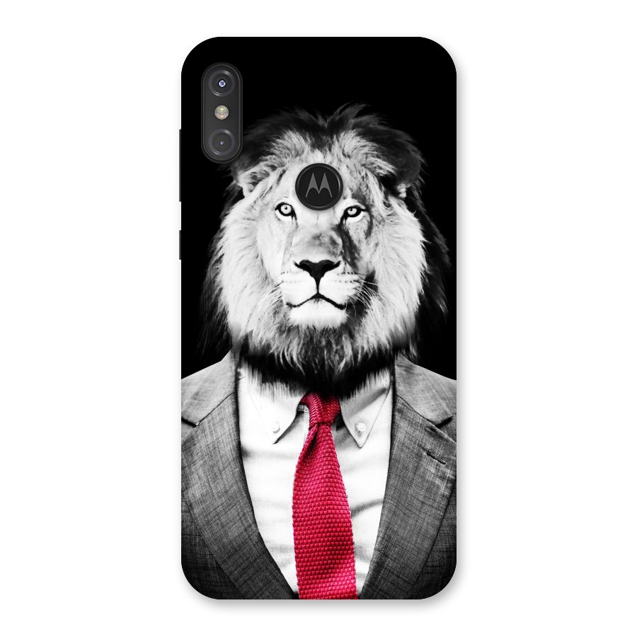 Lion with Red Tie Back Case for Motorola One Power