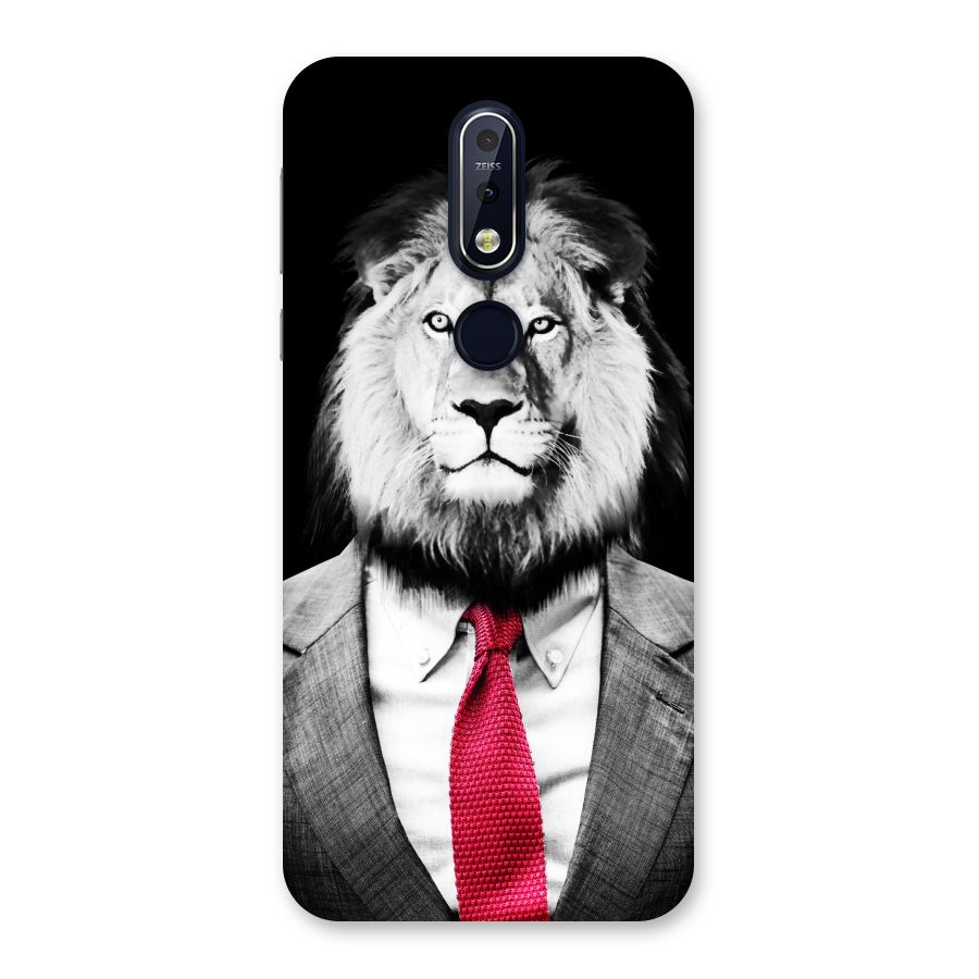 Lion with Red Tie Back Case for Nokia 7.1