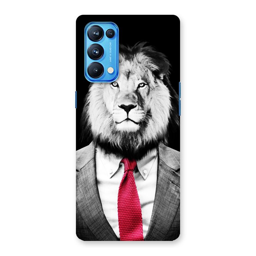 Lion with Red Tie Back Case for Oppo Reno5 Pro 5G