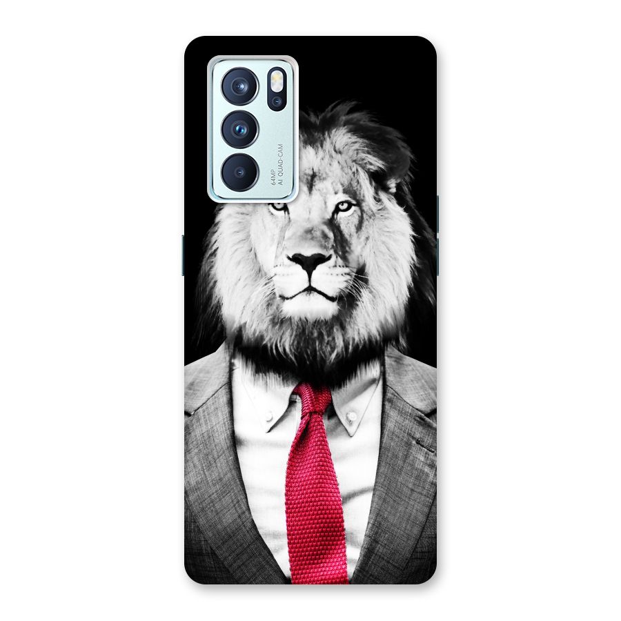 Lion with Red Tie Back Case for Oppo Reno6 Pro 5G