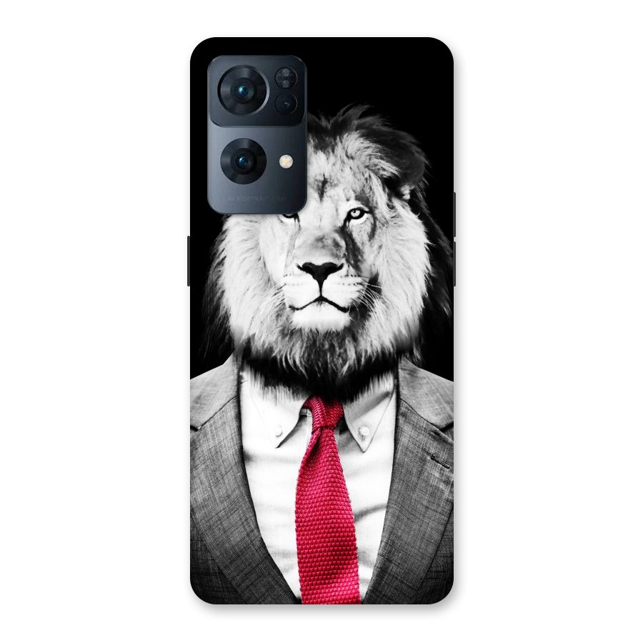 Lion with Red Tie Back Case for Oppo Reno7 Pro 5G