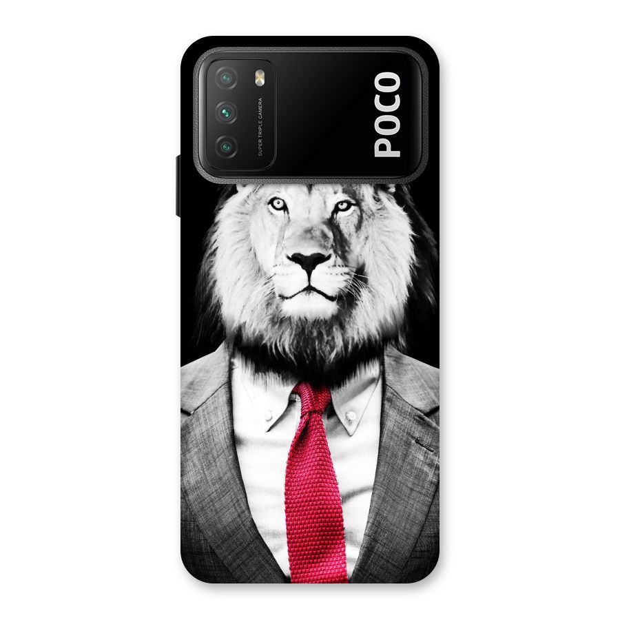 Lion with Red Tie Back Case for Poco M3