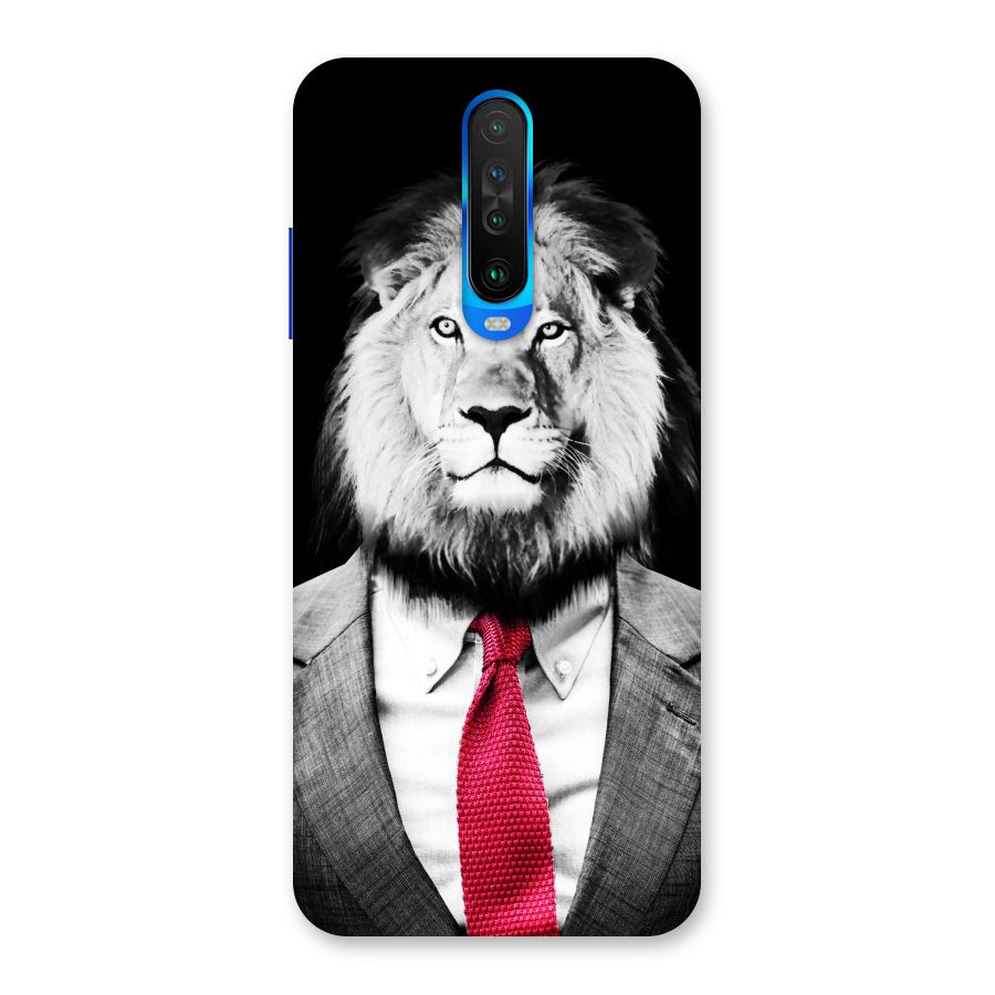 Lion with Red Tie Back Case for Poco X2
