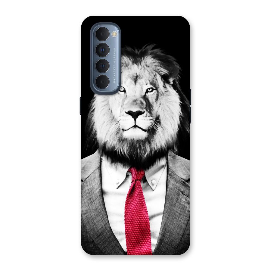 Lion with Red Tie Back Case for Reno4 Pro