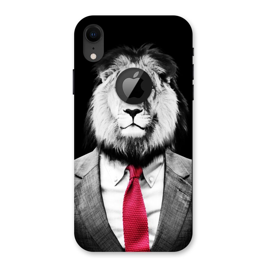 Lion with Red Tie Back Case for iPhone XR Logo Cut