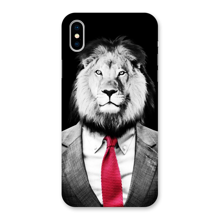 Lion with Red Tie Back Case for iPhone XS