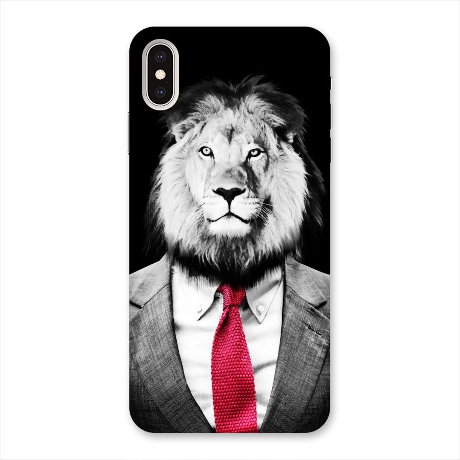 Lion with Red Tie Back Case for iPhone XS Max