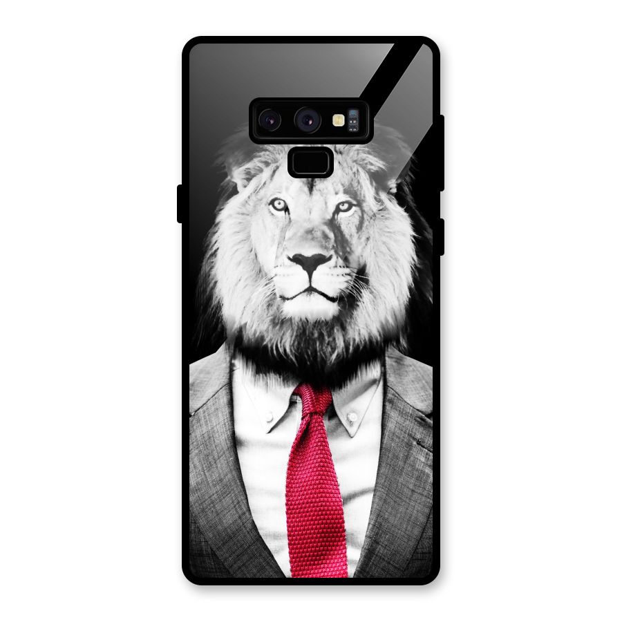Lion with Red Tie Glass Back Case for Galaxy Note 9
