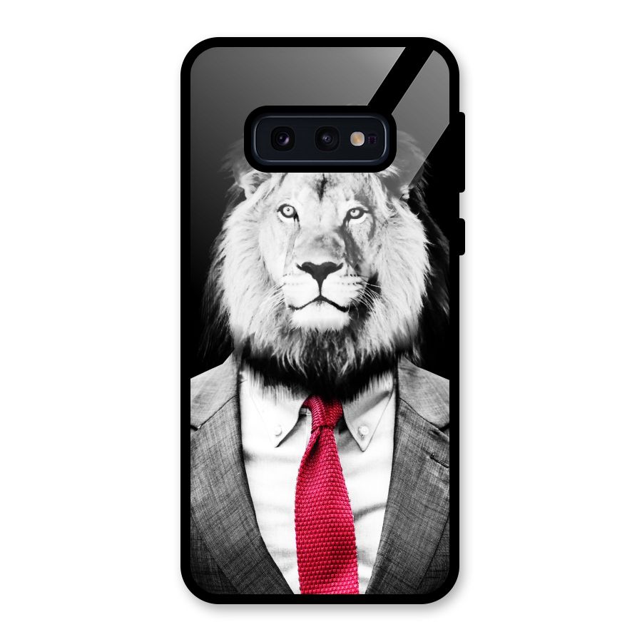 Lion with Red Tie Glass Back Case for Galaxy S10e