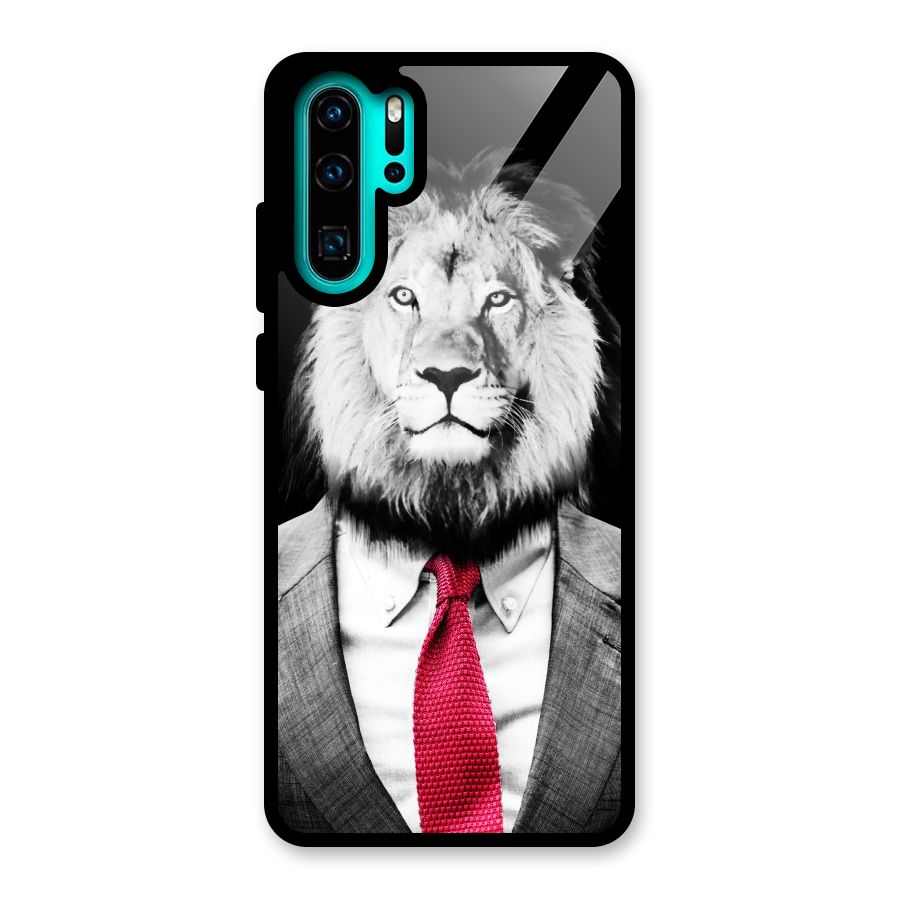 Lion with Red Tie Glass Back Case for Huawei P30 Pro