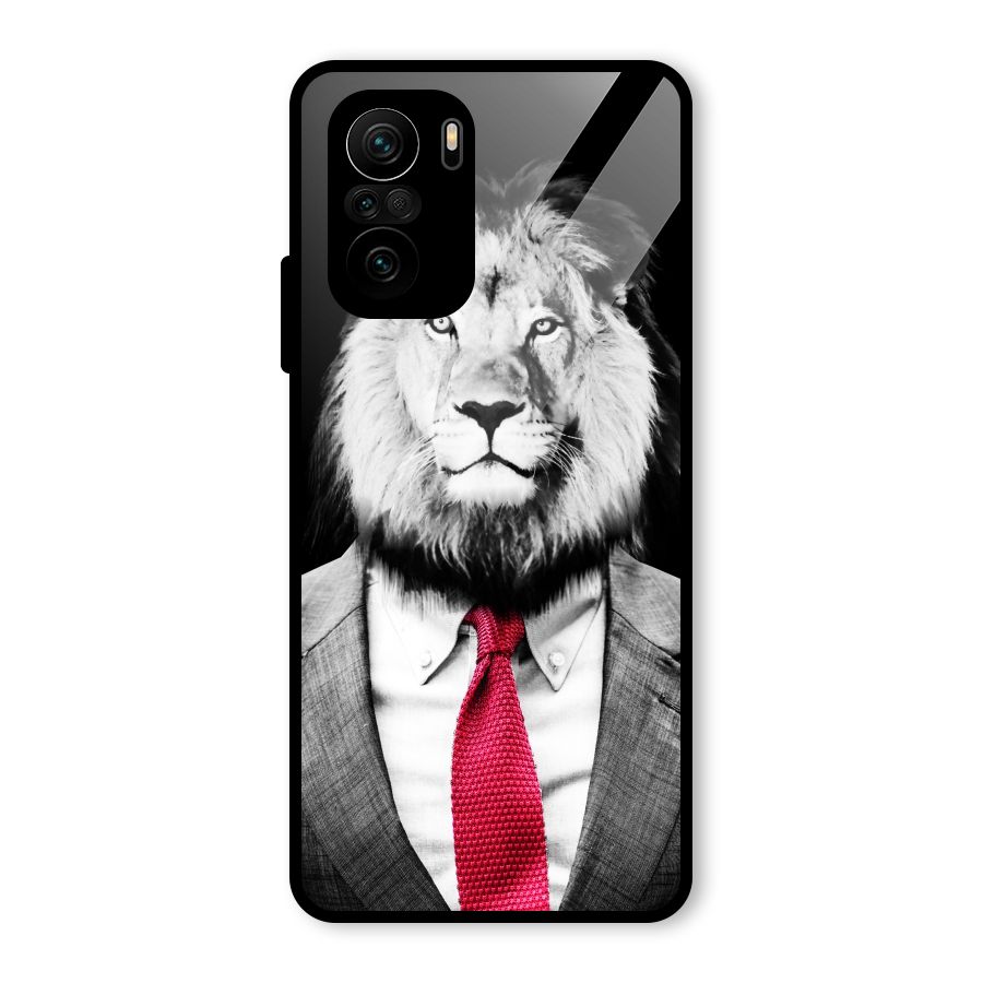 Lion with Red Tie Glass Back Case for Mi 11X Pro